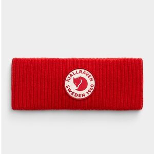 Fjallraven unisex red wool logo headband NWT